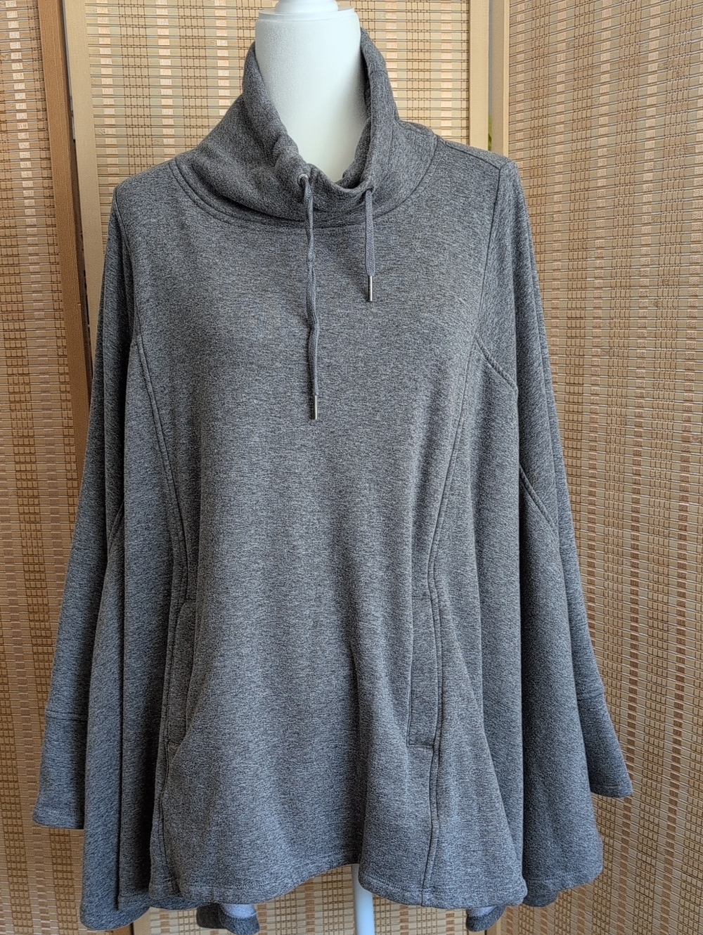UGG Cozy Gray Funnel Neck Pichot Pullover